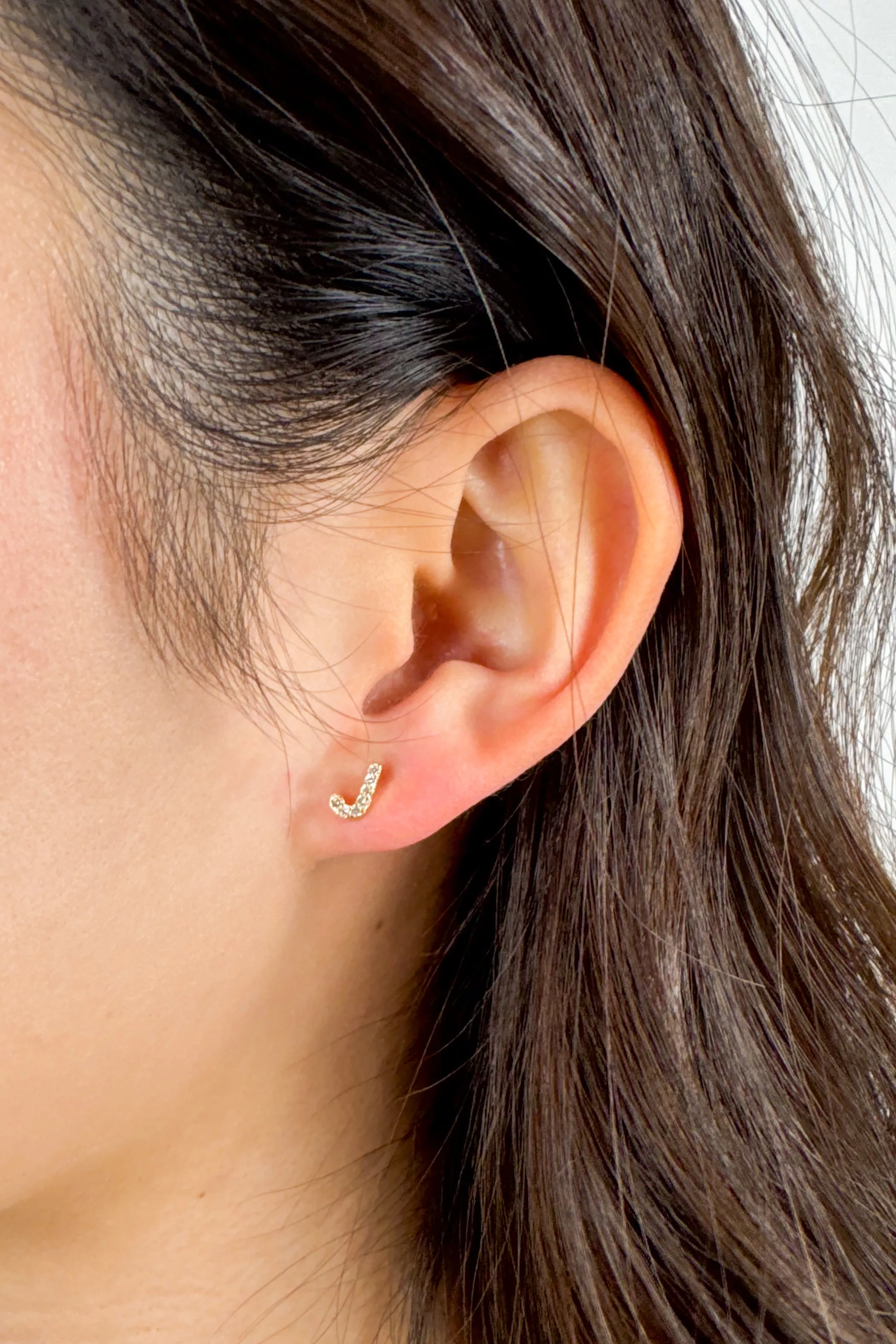 Gold Initial Studs