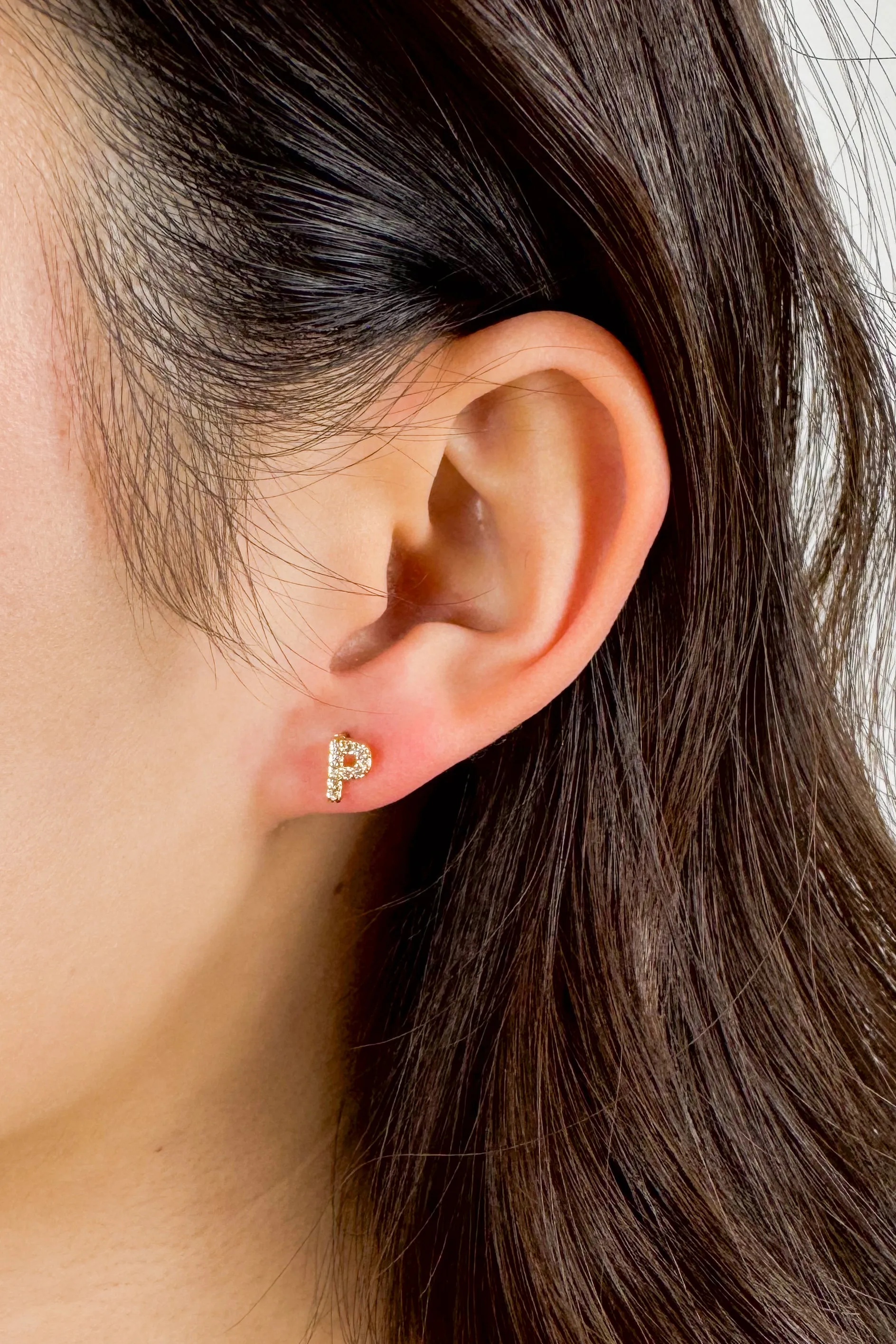 Gold Initial Studs