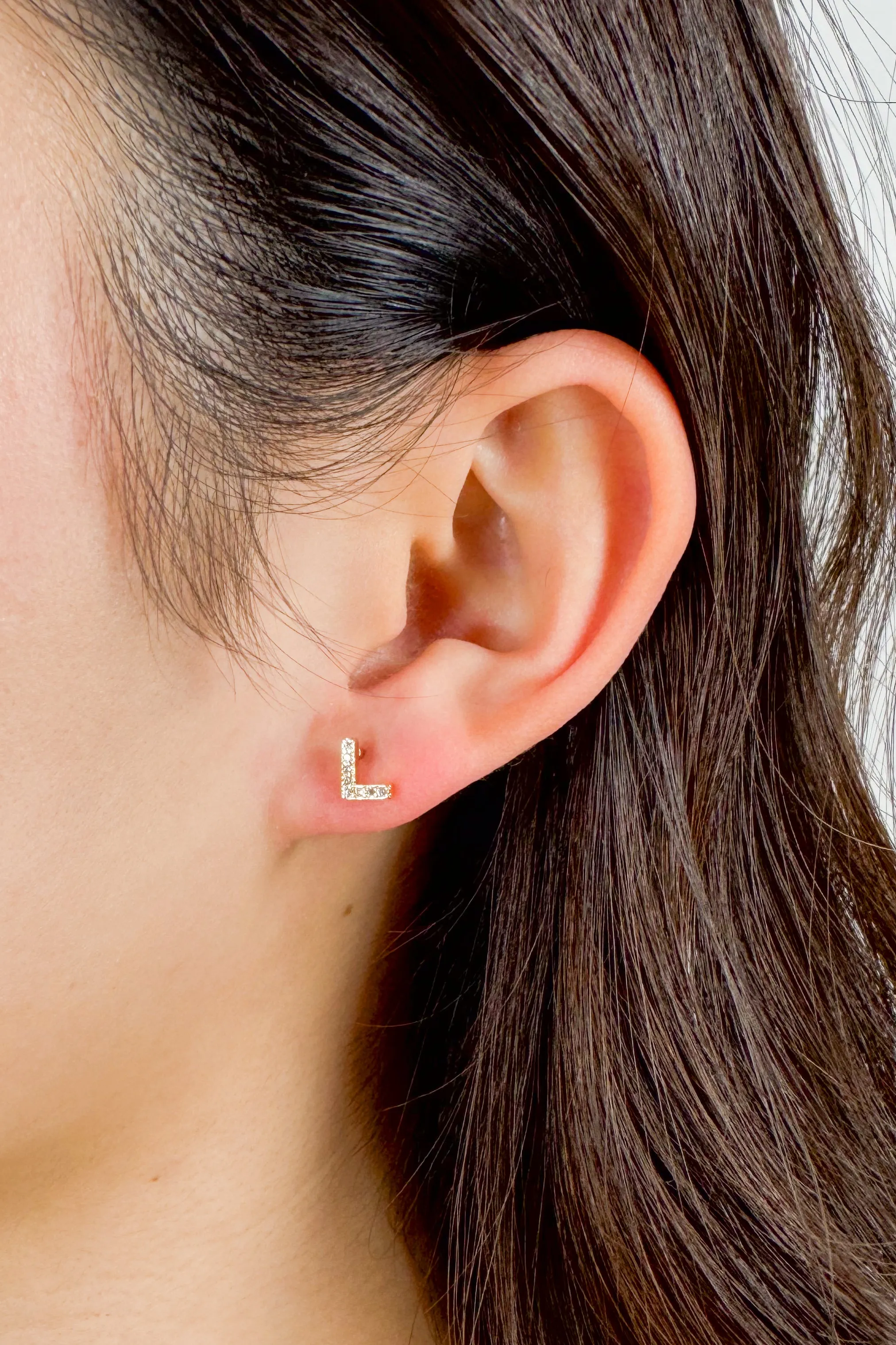 Gold Initial Studs