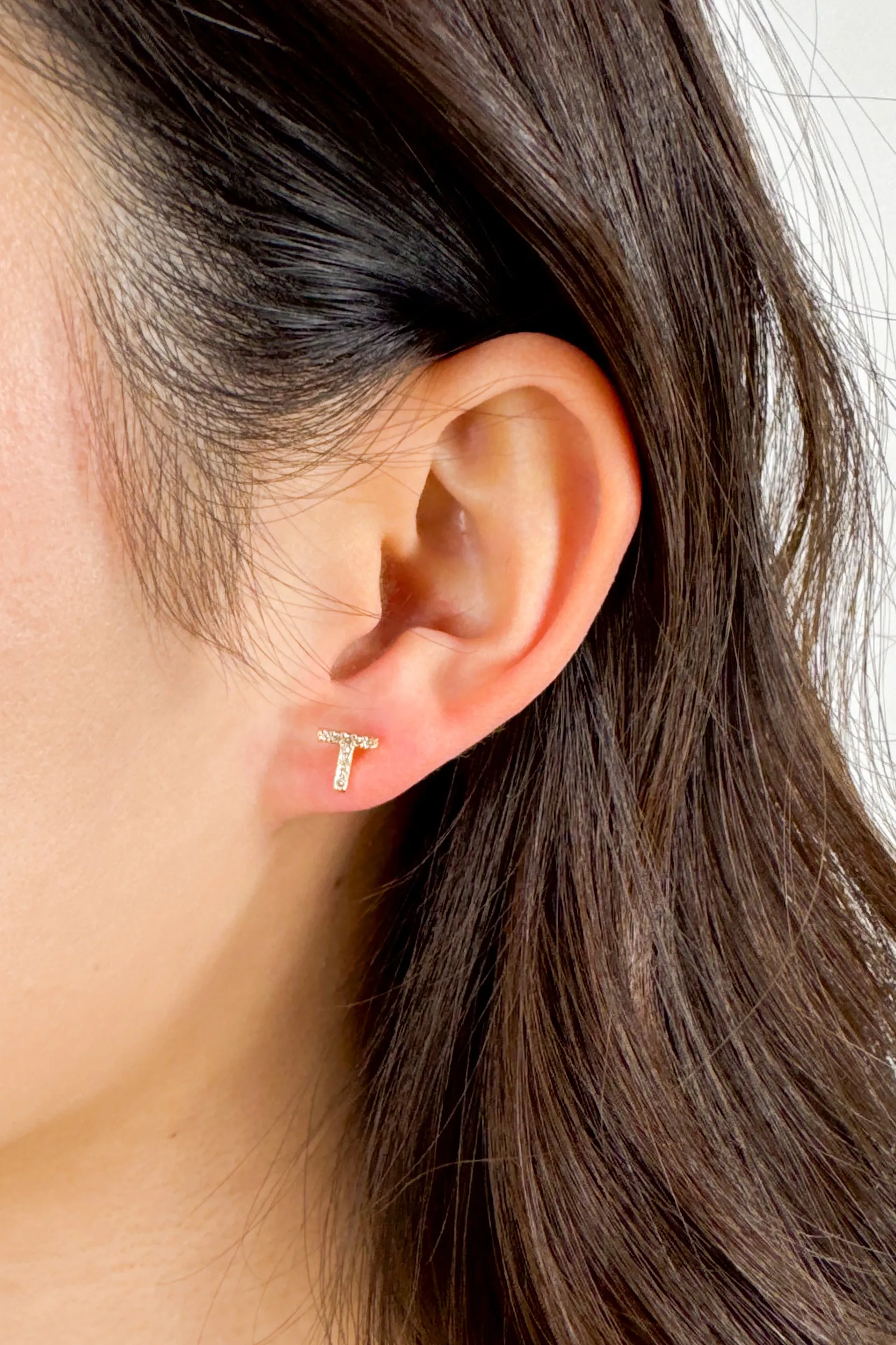 Gold Initial Studs