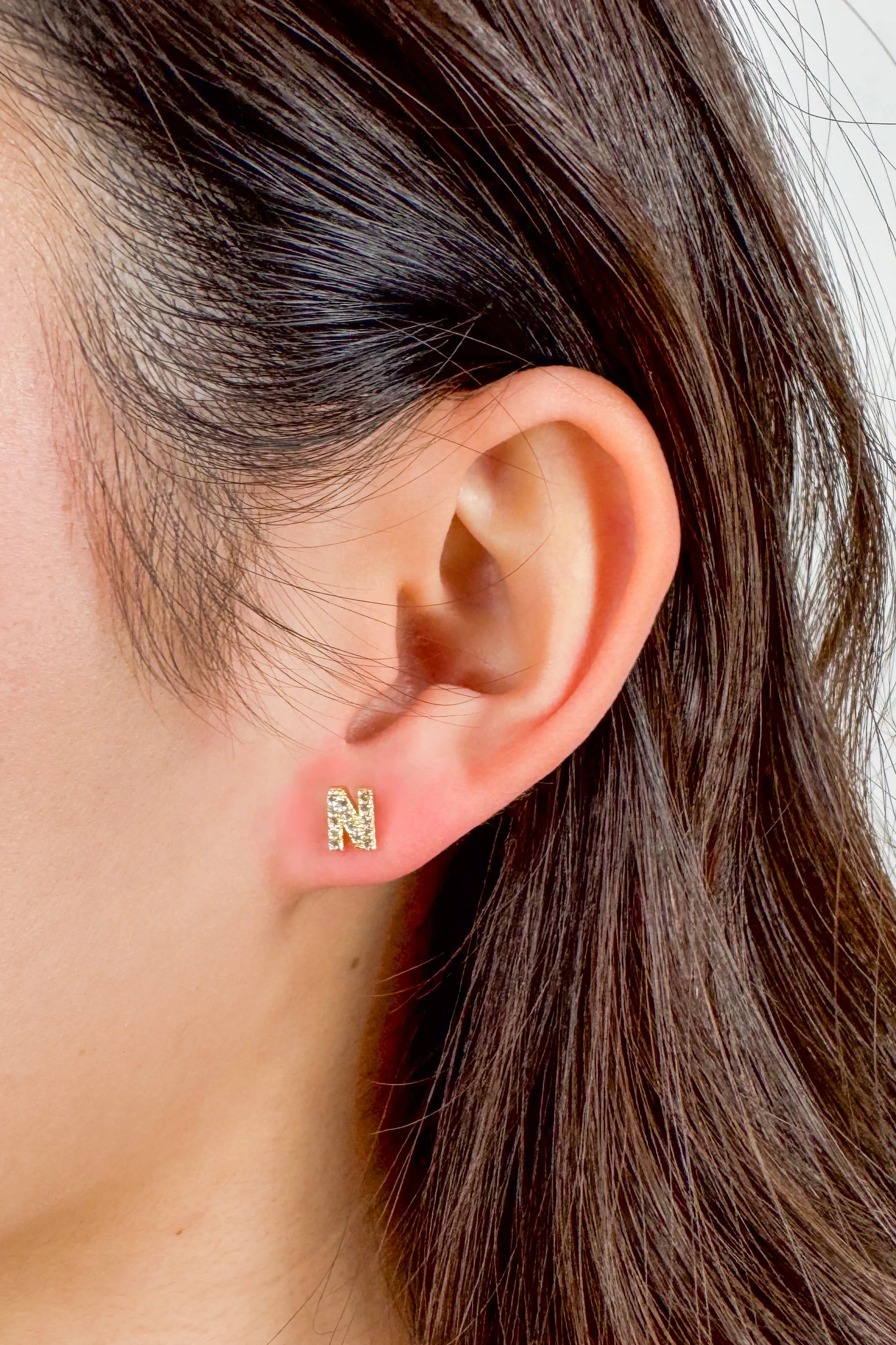 Gold Initial Studs