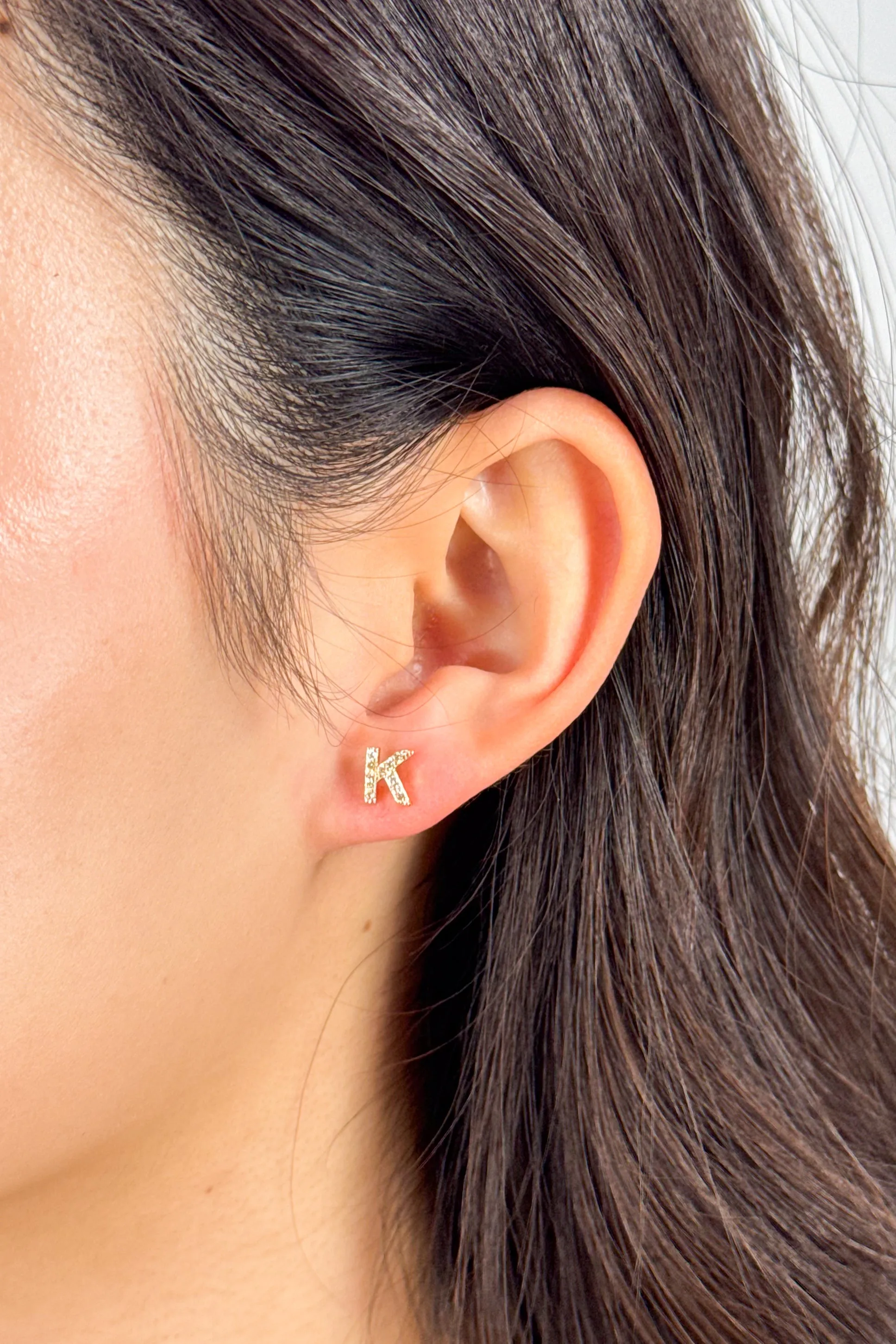 Gold Initial Studs
