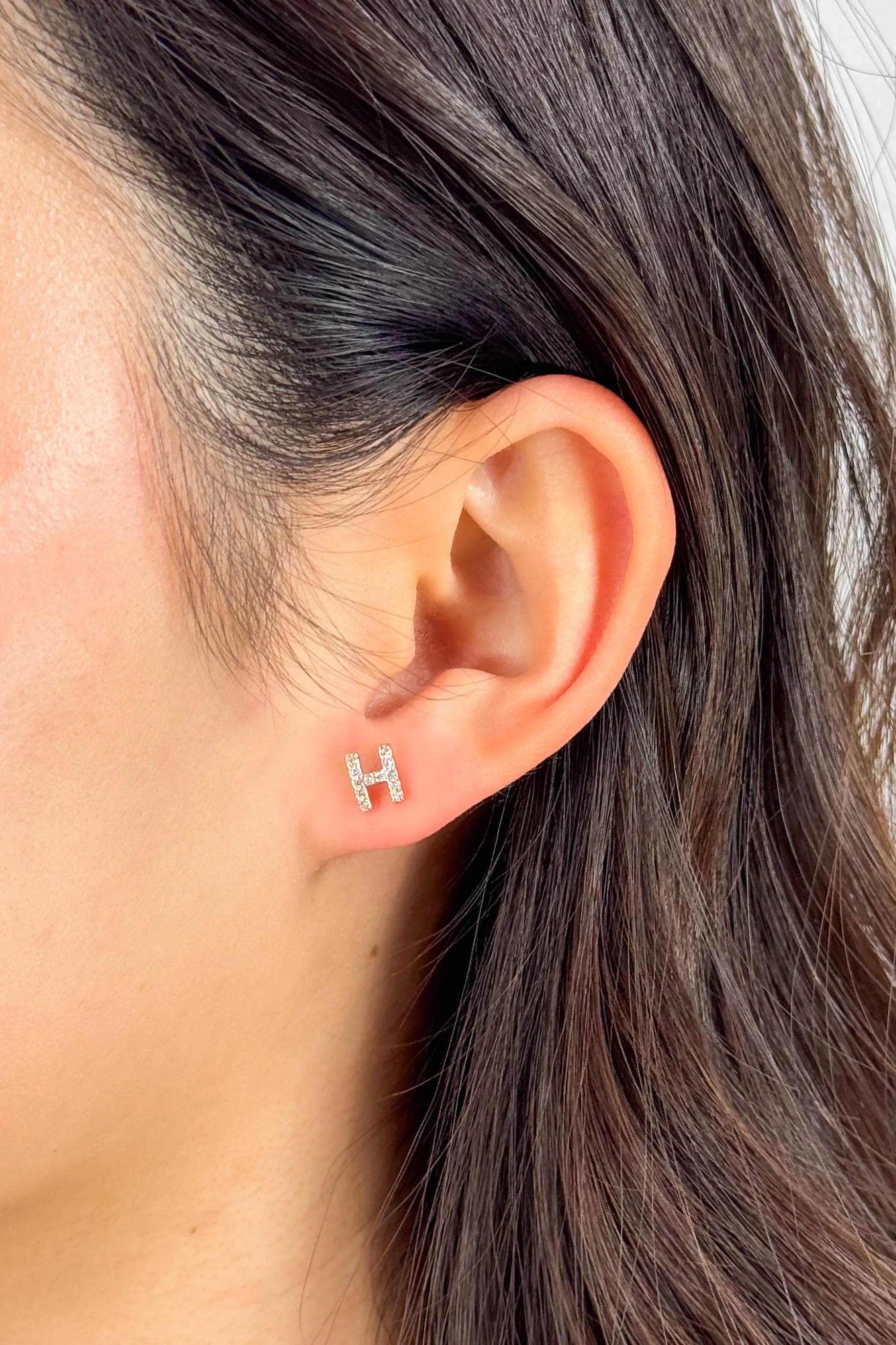 Gold Initial Studs