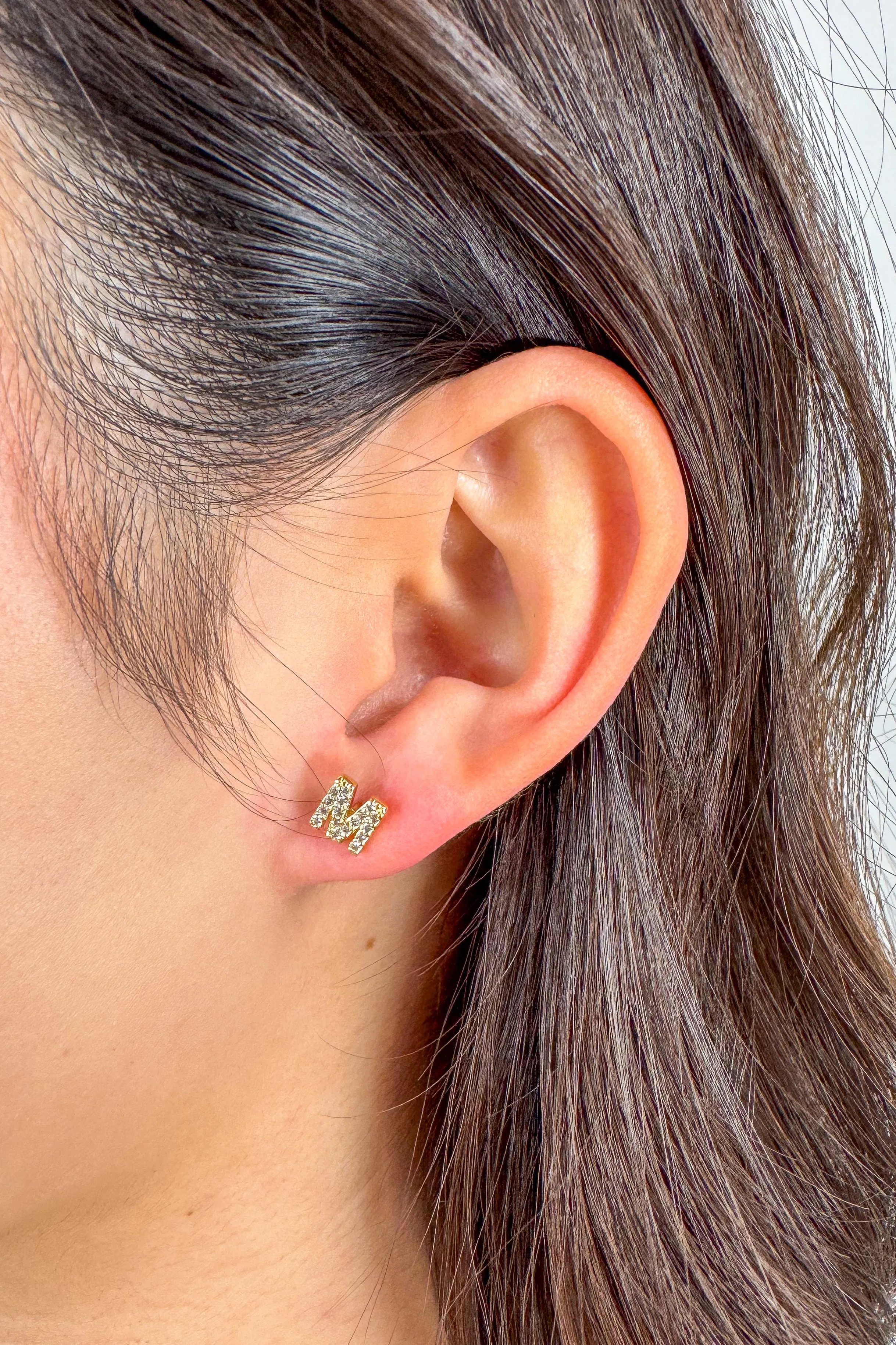 Gold Initial Studs