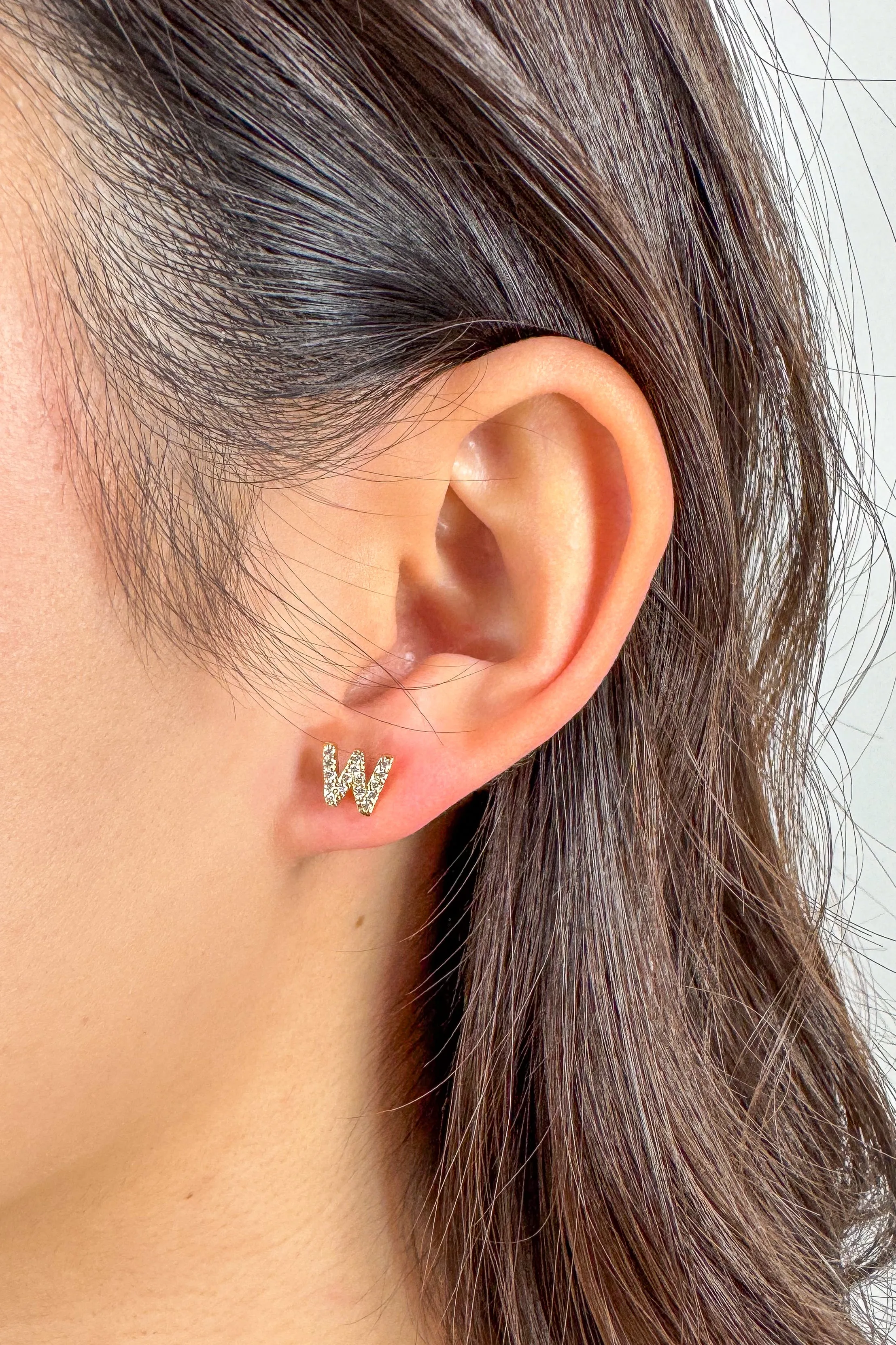 Gold Initial Studs