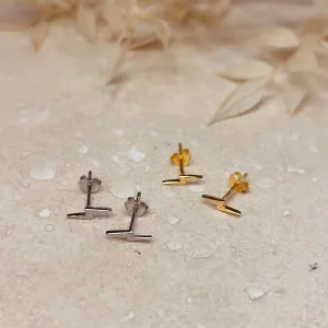 Gold or Silver Plain Lightning Studs