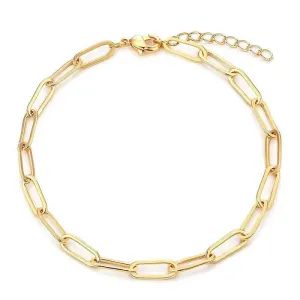 Gold Paperclip Anklet
