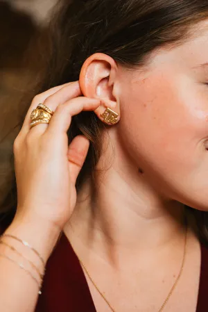 Gold Plated Aggie Studs
