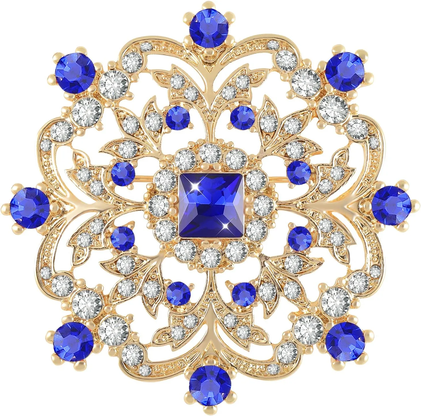 Gold Snowflake Brooch Rhinestone Brooch Broach Large Flower Brooch Pins for Women Designer Jewelry Large Brooches for Women Wedding Women's Brooches & Pins Mother's Day Valentine's Day