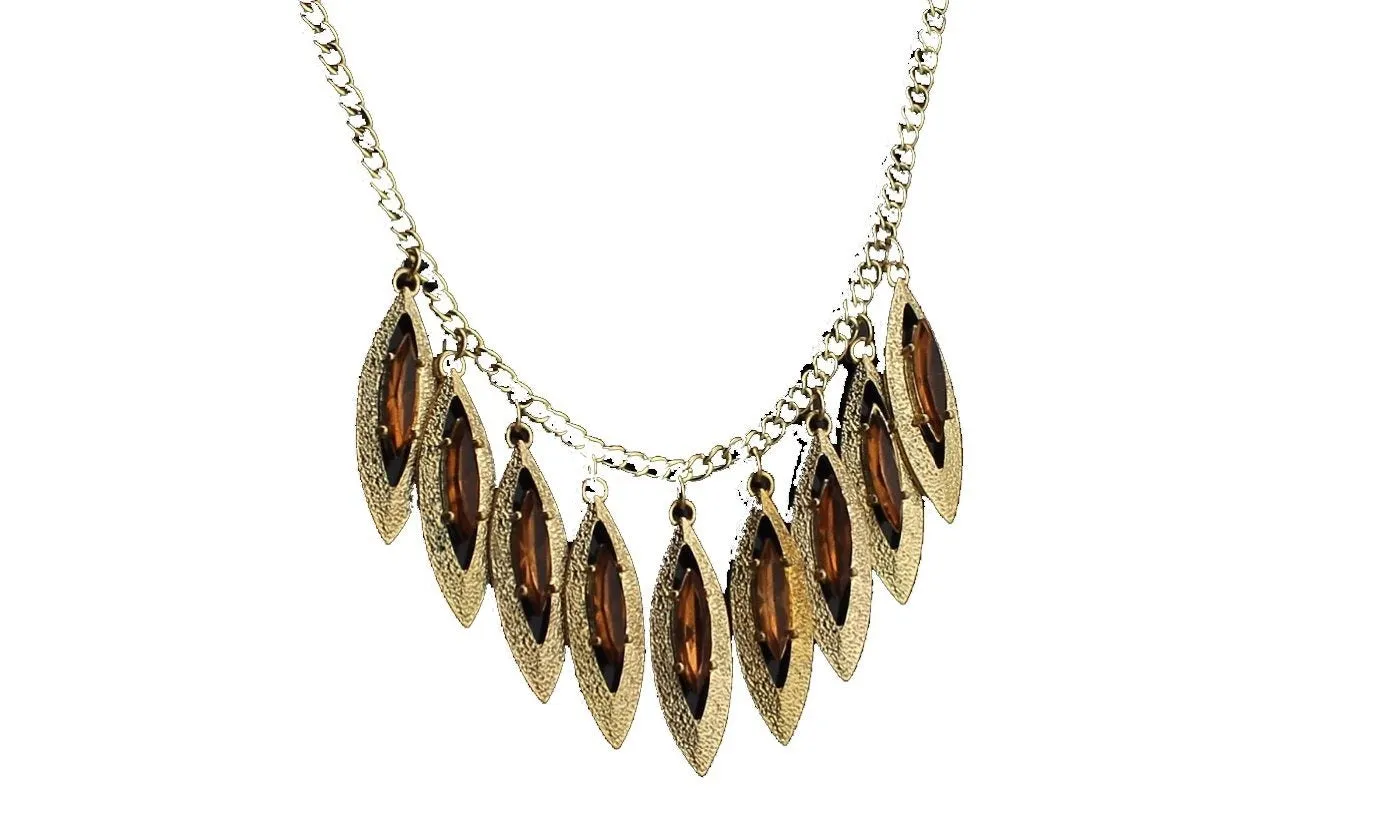 Gold Tone Long Pendant Necklace For Women