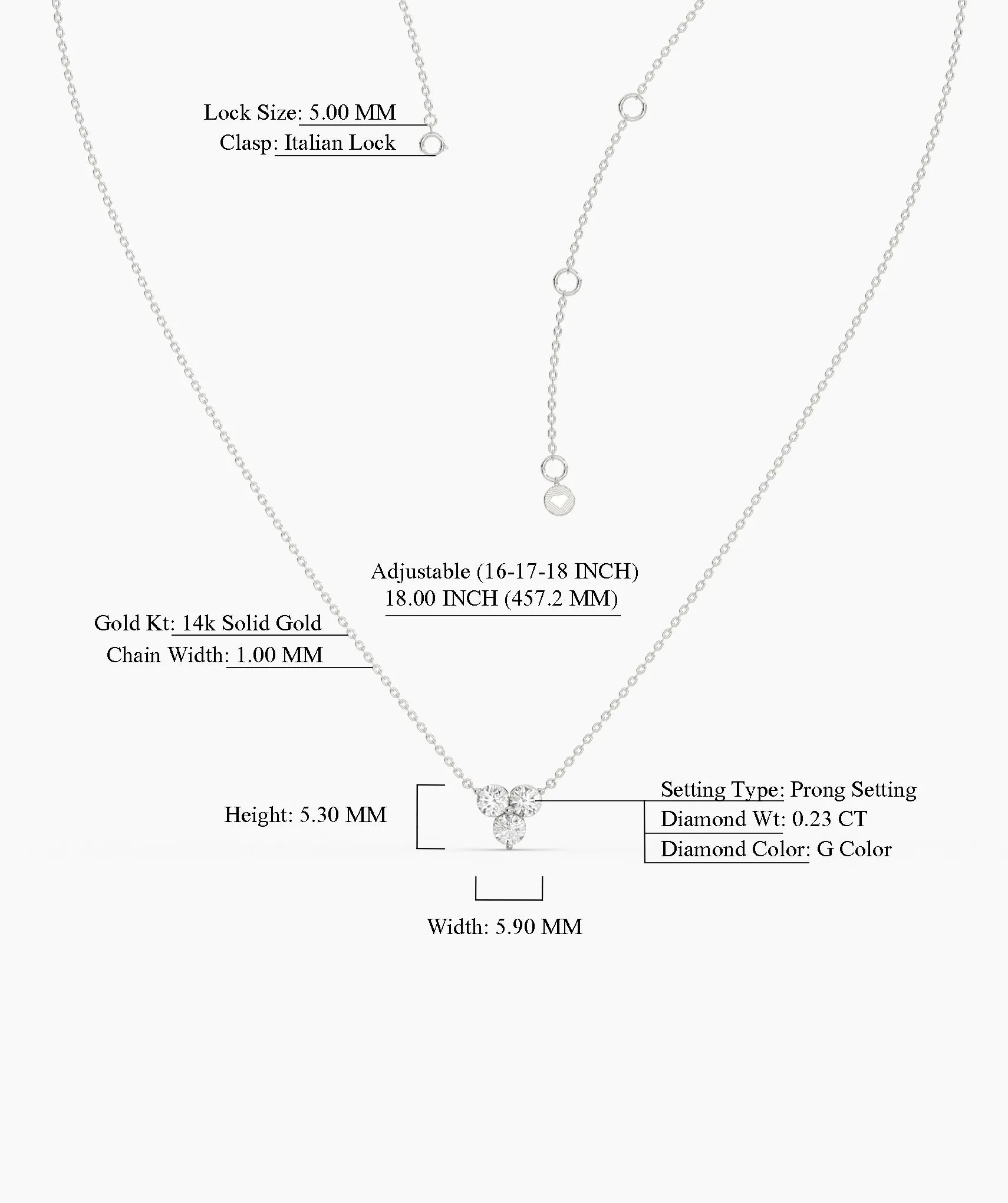 Gold Triangle Diamond Necklace
