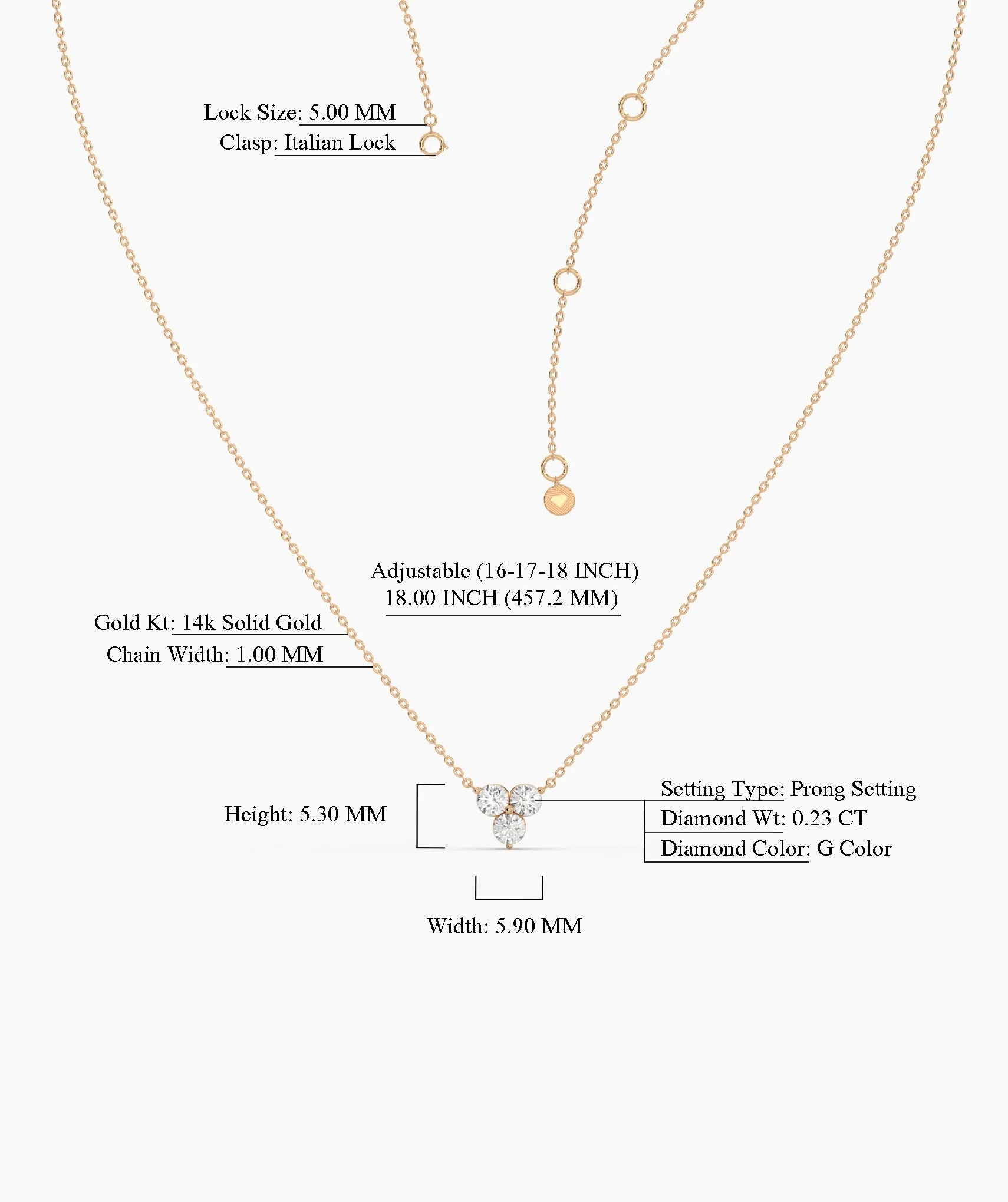 Gold Triangle Diamond Necklace