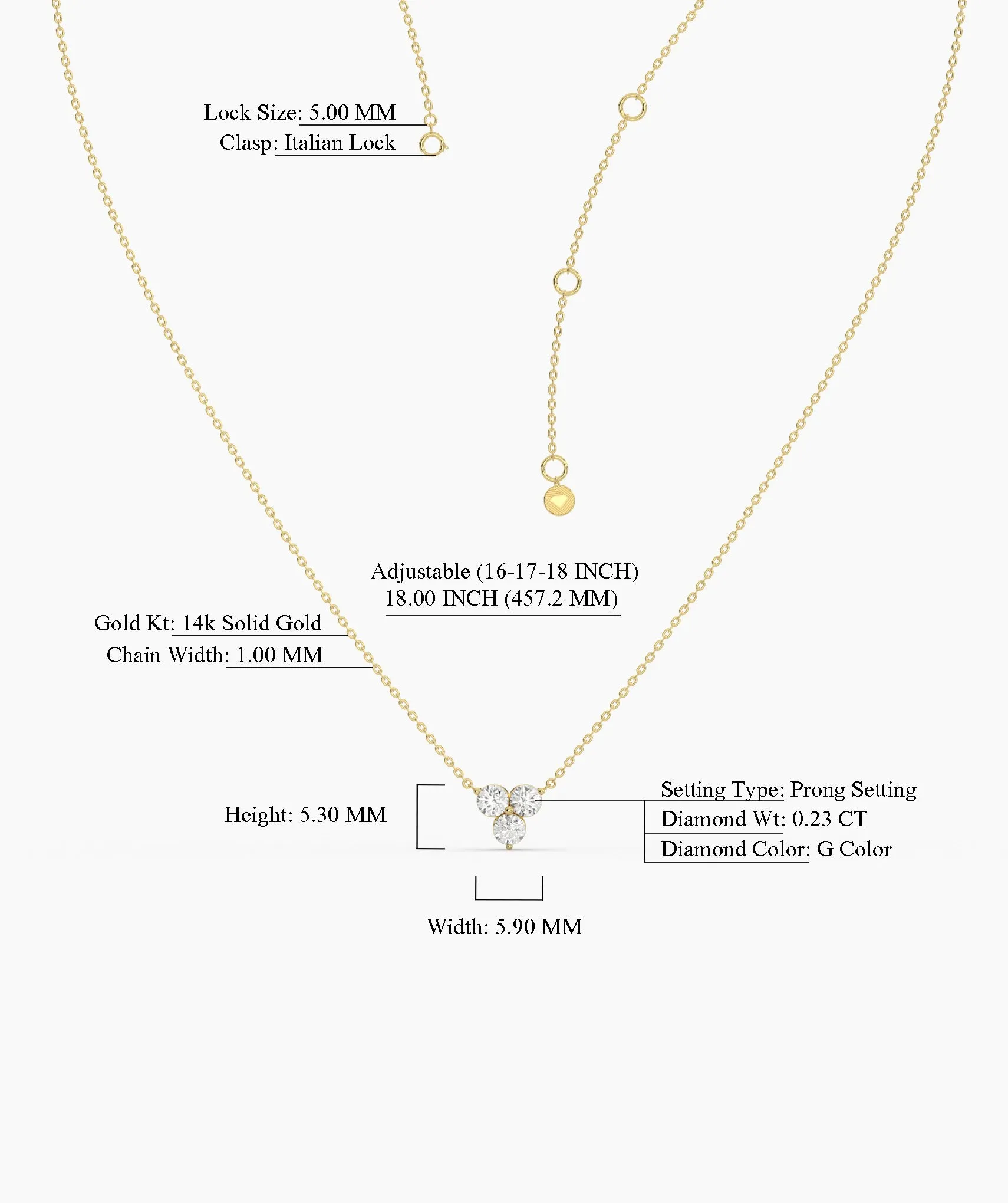 Gold Triangle Diamond Necklace