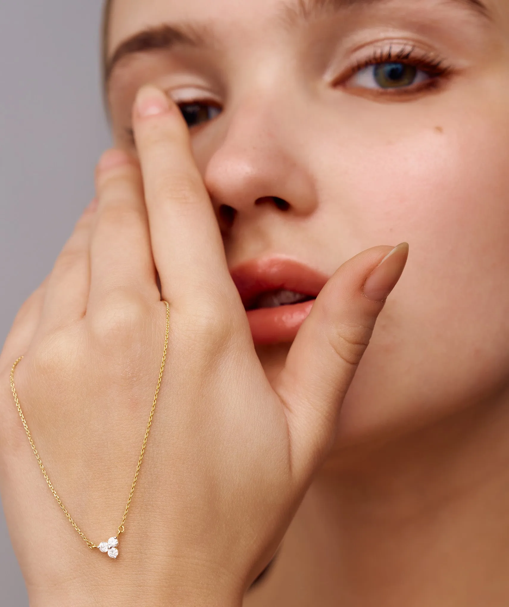 Gold Triangle Diamond Necklace