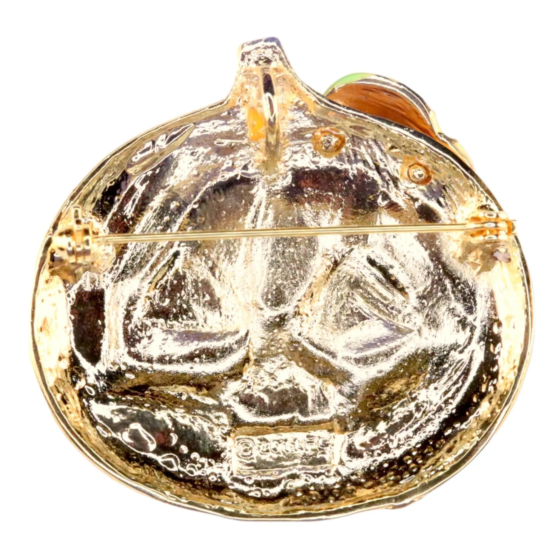 Halloween Costume Jewelry Smiley Pumpkin Charm Enamel Brooch Pin BH237 Orange