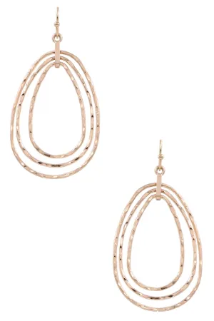 Hammered Metal Teardrop Earrings
