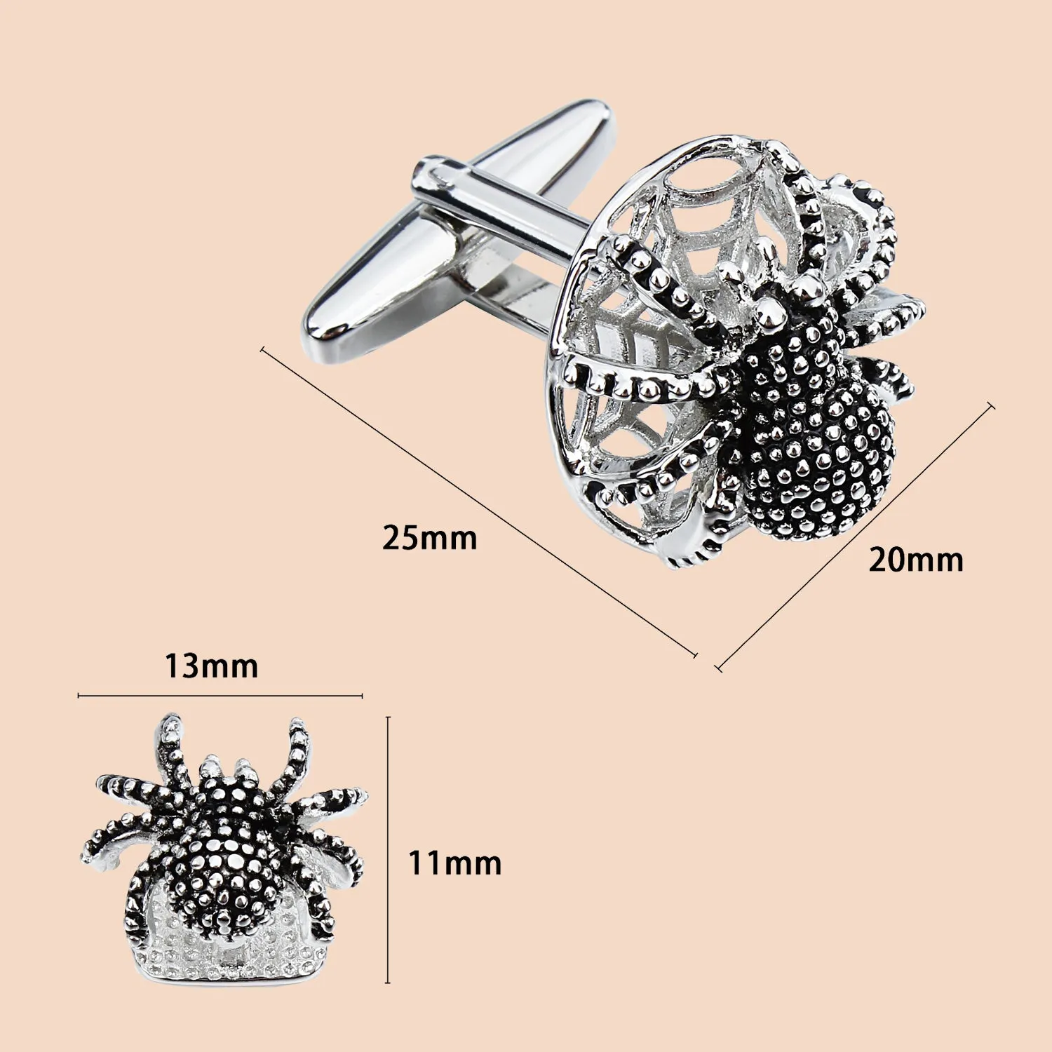 HAWSON Novelty Spider Cufflinks and Studs Set for Men