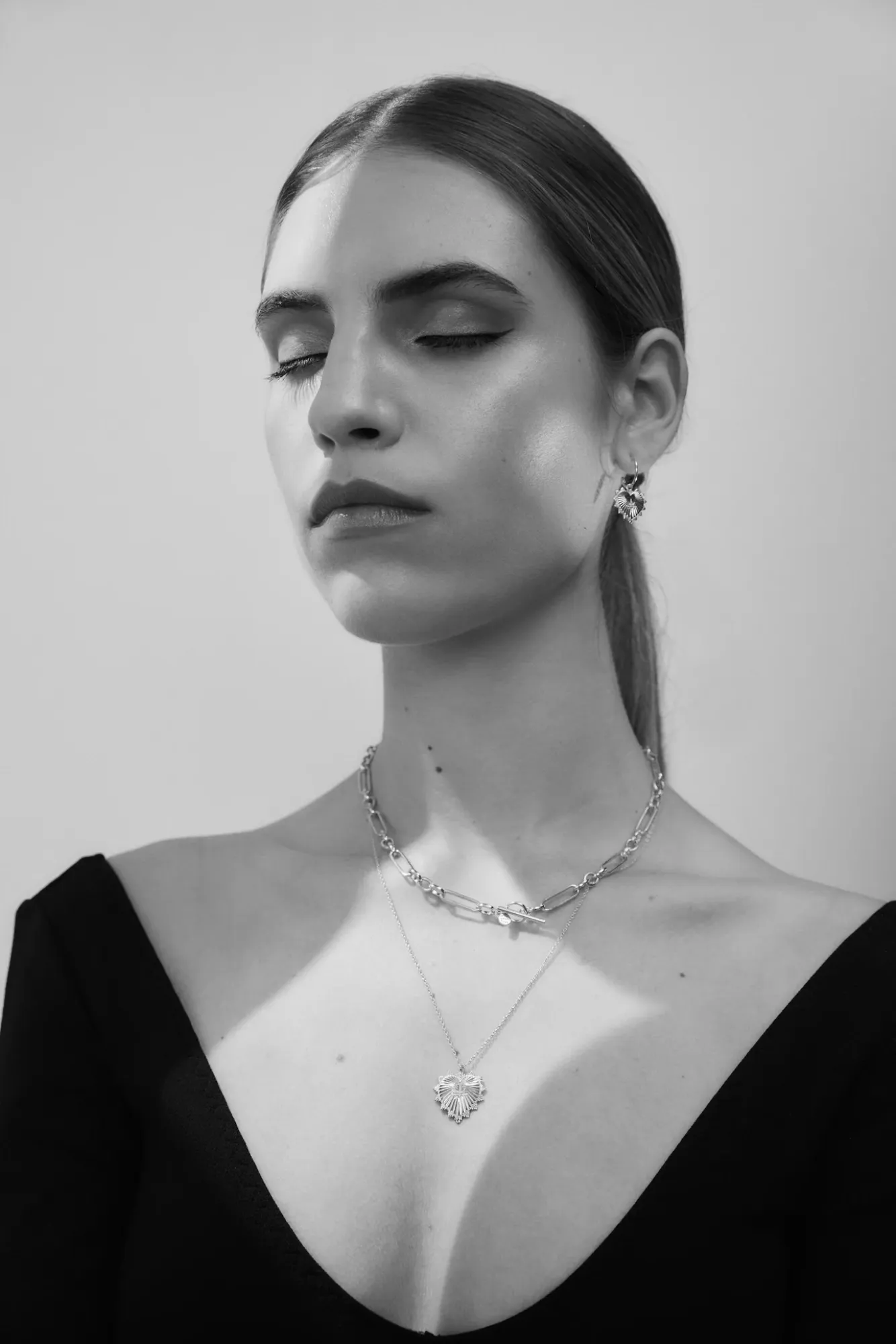 Heart of Love Necklace with Rose Quartz - Silver