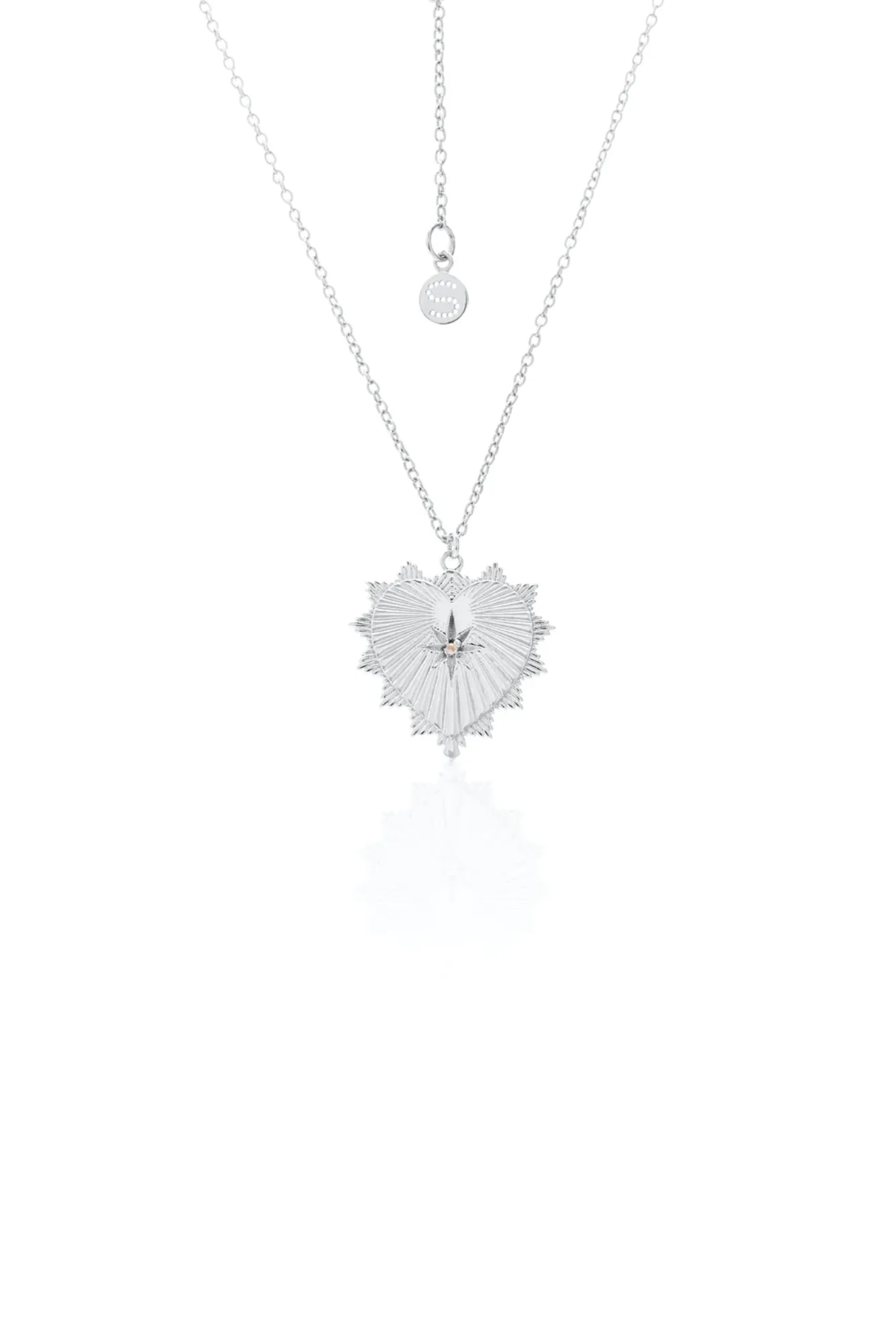 Heart of Love Necklace with Rose Quartz - Silver