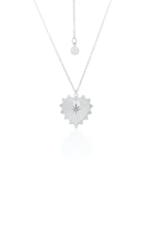Heart of Love Necklace with Rose Quartz - Silver