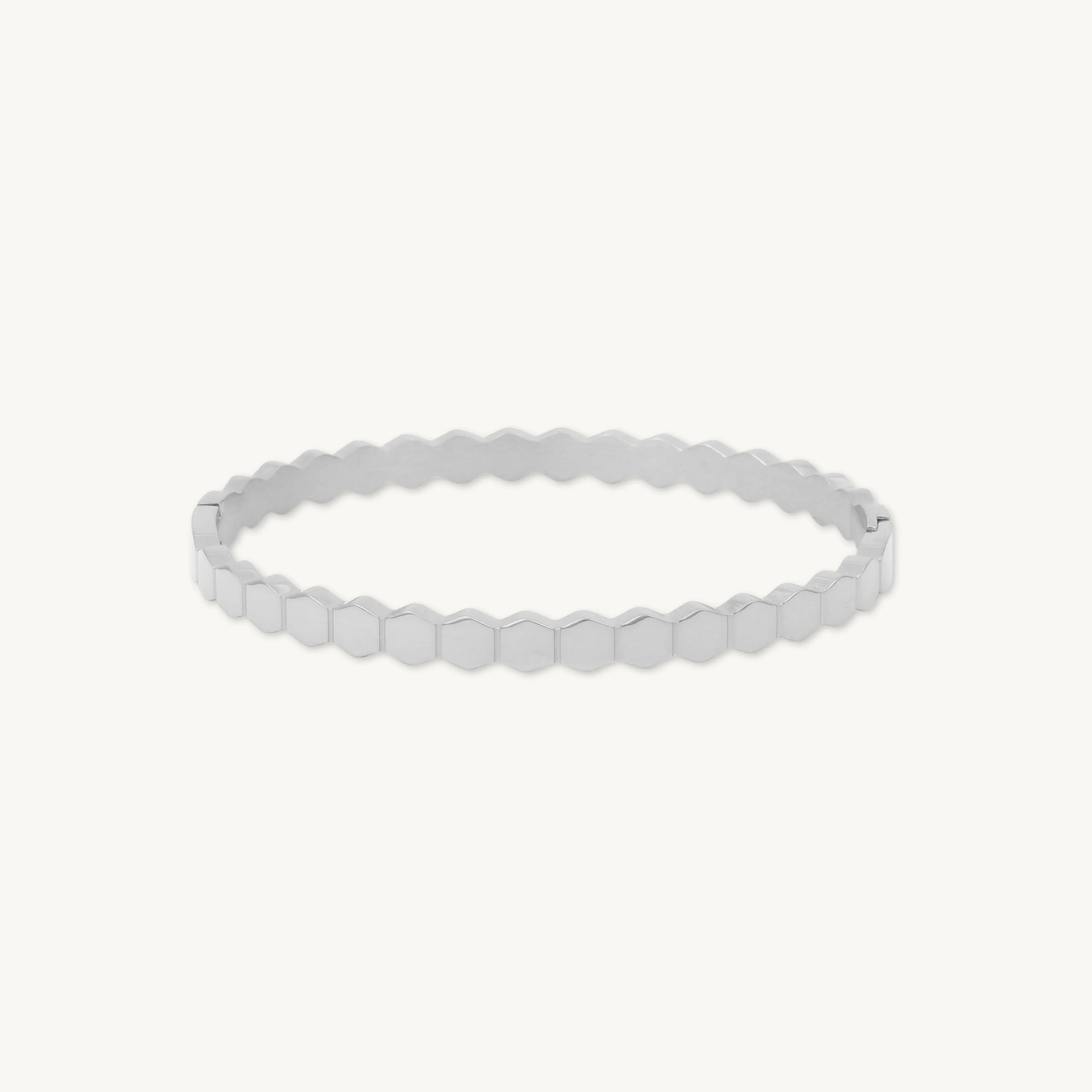 Honeycomb Hinged Bangle Bracelet