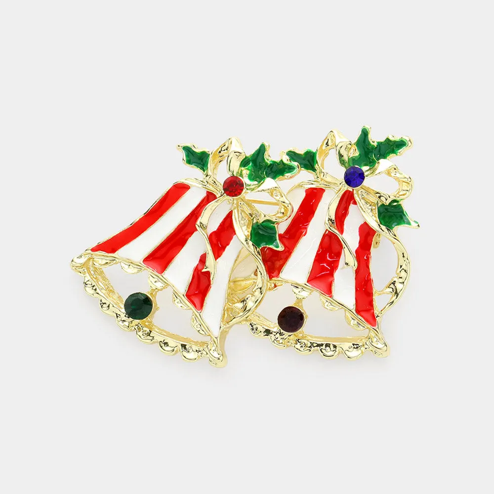 iLLASPARKZ Enamel Christmas Jingle Bell Pin Brooch