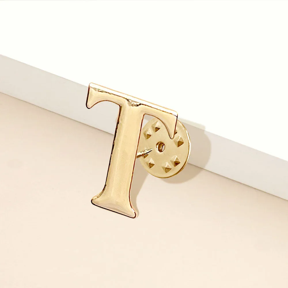 iLLASPARKZ -T- Metal Monogram Initial Lapel Mini Pin Brooch
