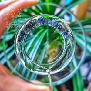 Iolite Chip Silver Bracelet (Adjustable)