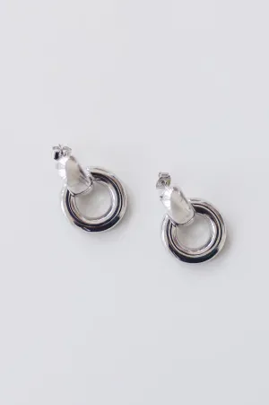 Ivy Hoop Drop Earrings Silver