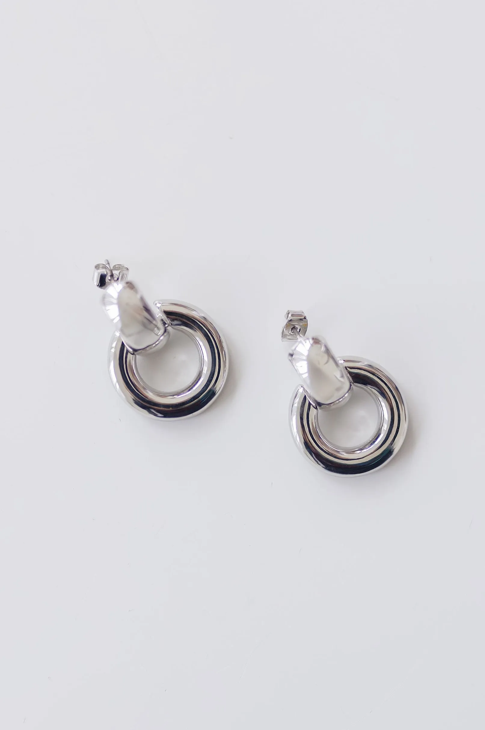 Ivy Hoop Drop Earrings Silver