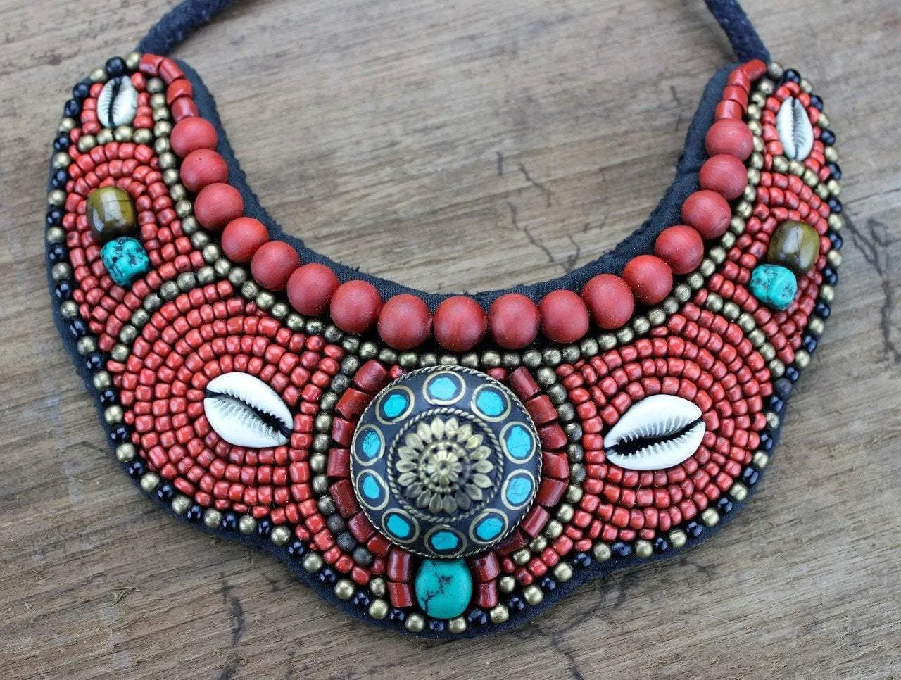 Large Traditional Tibetan Tie Necklace