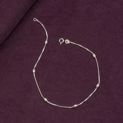 Lecalla 925 Silver Venetian Chain Basic Beach Beaded Summer Jewelry 10 Inch
