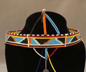 Lia Crown | Crown with Arch and Drapes | East African Beaded Crown with Decoration | African Beaded Crown | Nile Valley | Tribal & Ethnic