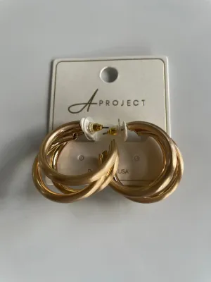 Lined Hoop Earrings