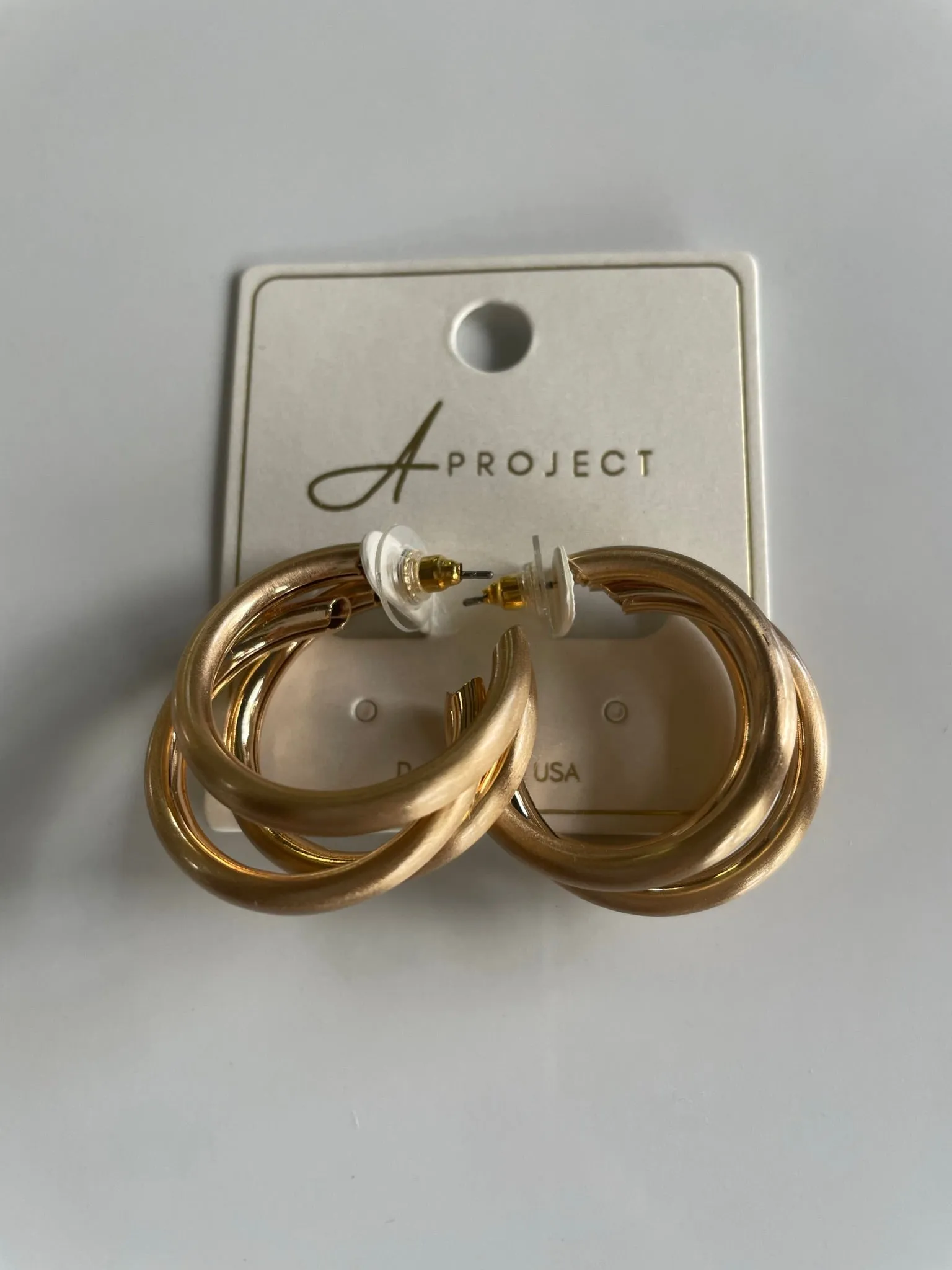 Lined Hoop Earrings