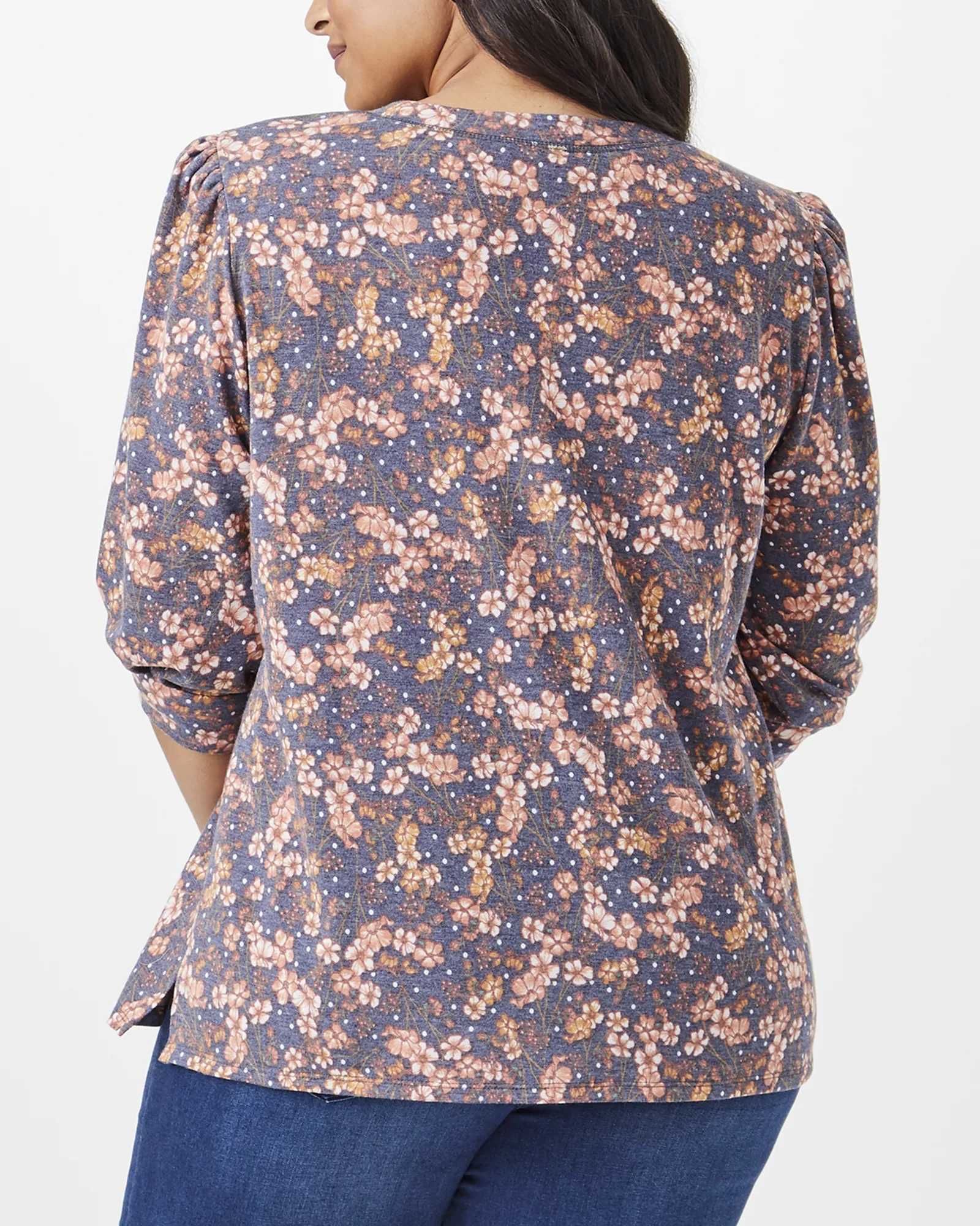 Lizbeth Knit Top | Navy / Tan