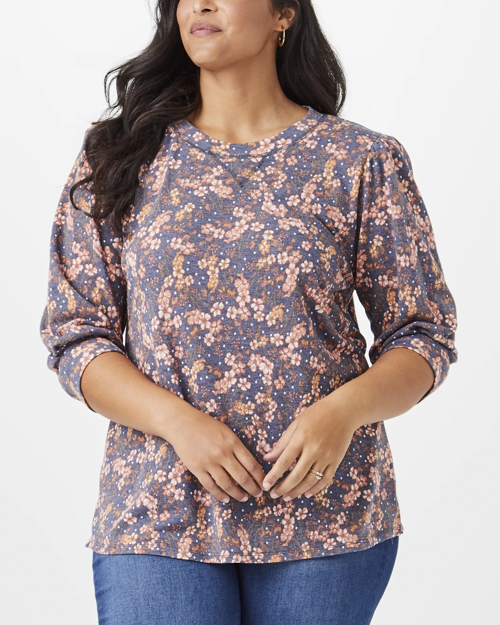 Lizbeth Knit Top | Navy / Tan