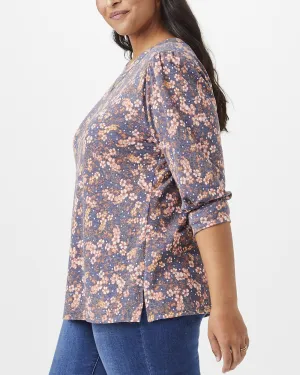 Lizbeth Knit Top | Navy / Tan