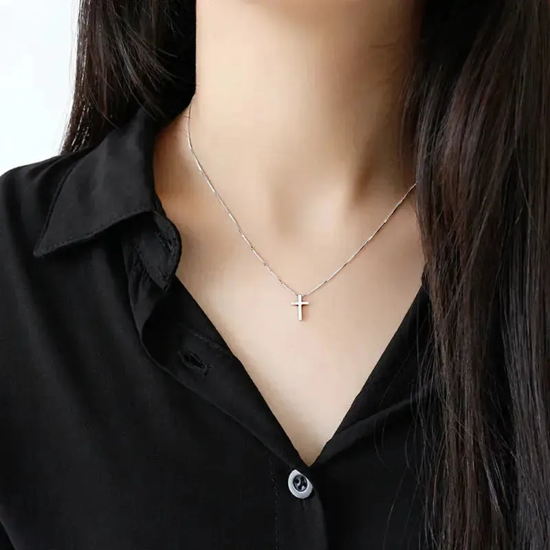 LOVCIA Classic Cross Casual 925 Sterling Silver Necklace
