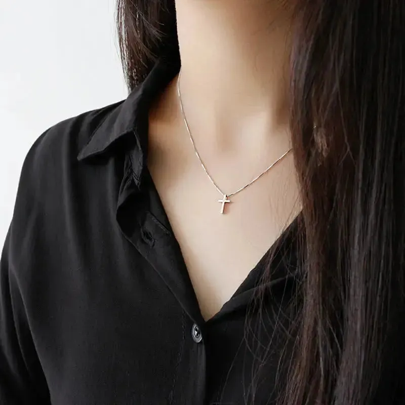 LOVCIA Classic Cross Casual 925 Sterling Silver Necklace