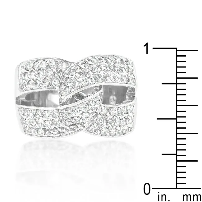 LOVCIA Elegant Knot Design Cubic Zirconia Ring