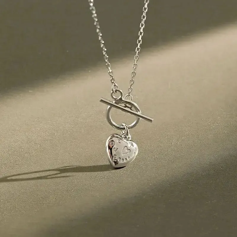 LOVCIA Lady Love Letters Heart 925 Sterling Silver Necklace
