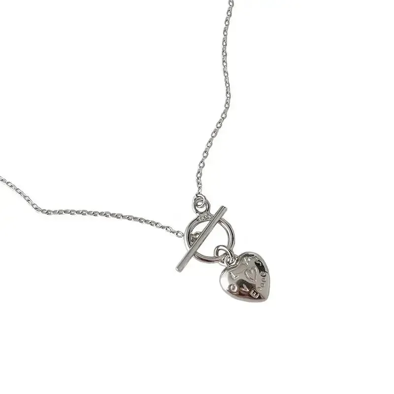 LOVCIA Lady Love Letters Heart 925 Sterling Silver Necklace