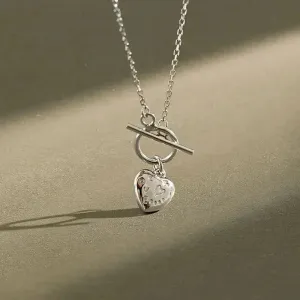 LOVCIA Lady Love Letters Heart 925 Sterling Silver Necklace