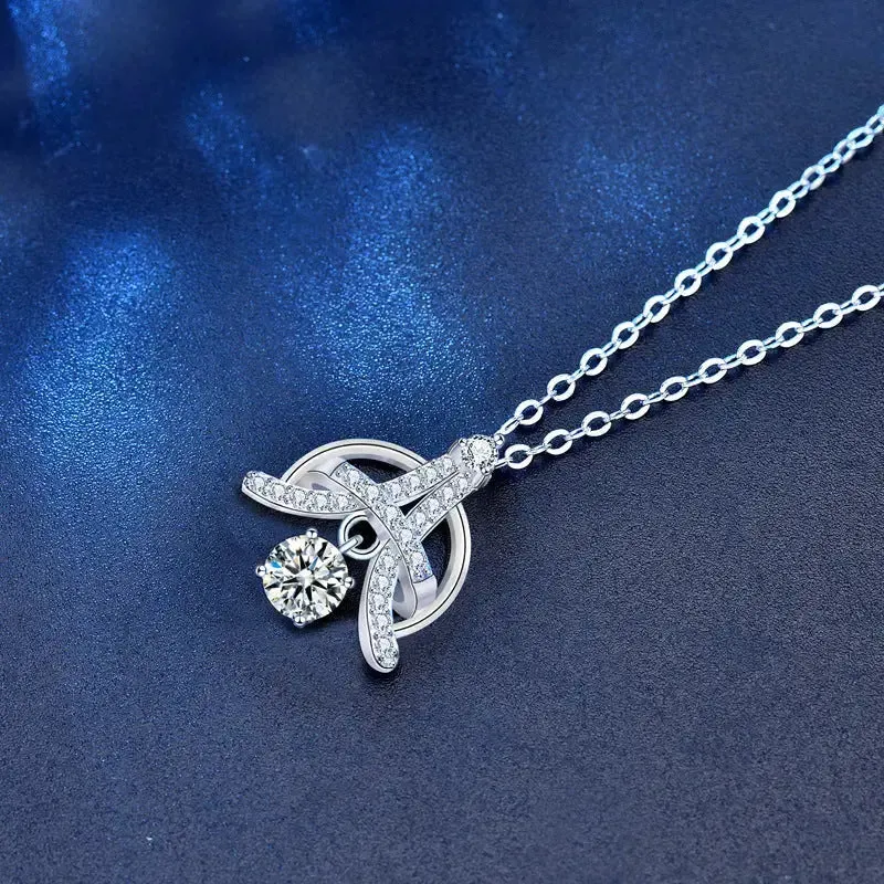 LOVCIA Modern Moissanite CZ Eiffel Tower 925 Sterling Silver Necklace