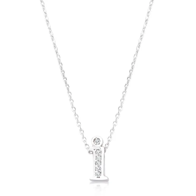LOVCIA Sparkling Cubic Zirconia I Letter Initial Necklace