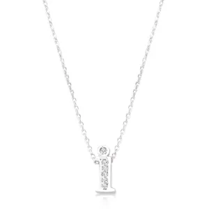 LOVCIA Sparkling Cubic Zirconia I Letter Initial Necklace