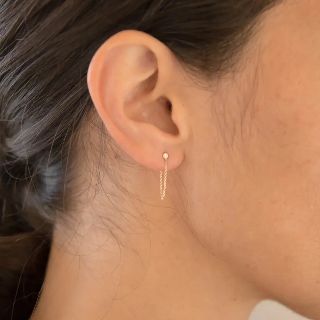 <!--ER745-->single diamond chain studs