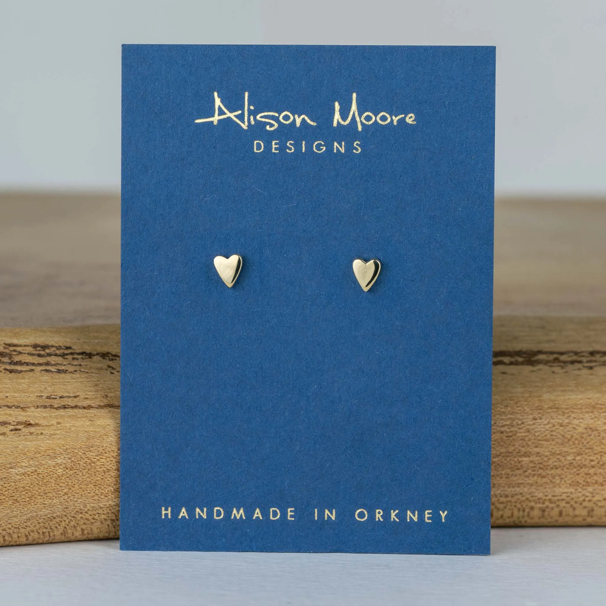 Lunar Tiny 18ct Solid Gold Heart Studs