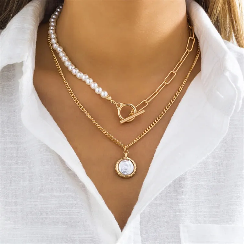Luxurious Freshwater Multi-layer Modern Pearl Trend Necklaces